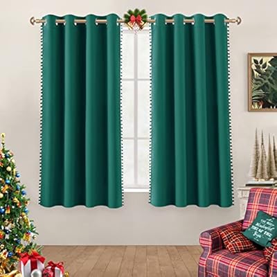 HOMEIDEAS Pom Pom Blackout Curtains