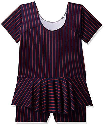 Image of I-SWIM LADIES COSTUME IS-103 NAVY /RED LINES SIZE 2XL WITH GOGGLES SILICON JOINTLESS WITH BOX PINK