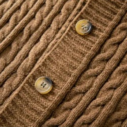 Men's Button Down Cable Knitted Long Sweater Shawl Collar Cardigan Sweaters Men V Neck Long Sleeve Sweaters2