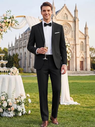 MAGE MALE Men's 2 Piece One Button Suits Set Slim Fit Tuxedo Blazer Jacket and Pants for Party Wedding & Business - Image 4