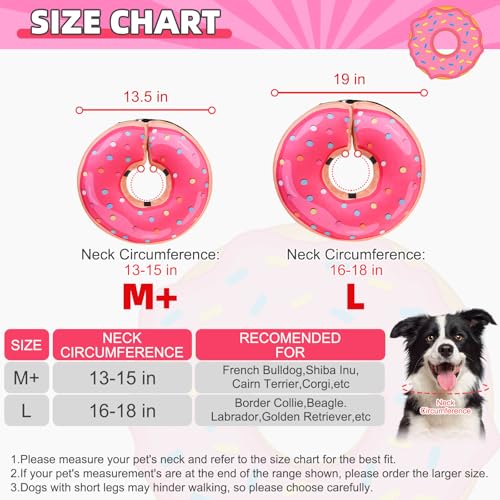 Image of KOOLTAIL Inflatable Dog Cone Collar, Soft Donut E Collar for Dogs After Surgery to Stop Licking Enhanced Alternative, Blow Up Pet Neck Pillow Recovery Adjustable Cone for Dog Cat, Upgrade Size,Donut L