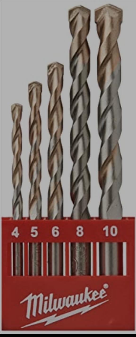 MILWAUKEE 4932352333 Juego de Brocas para hormigón, 5 Piezas, Multicolor