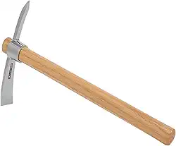 picareta multifuncional,Picareta para acampamento ao ar livre multifuncional Enxada para picareta de aço inoxidável para serviços peos com cabo de madeira