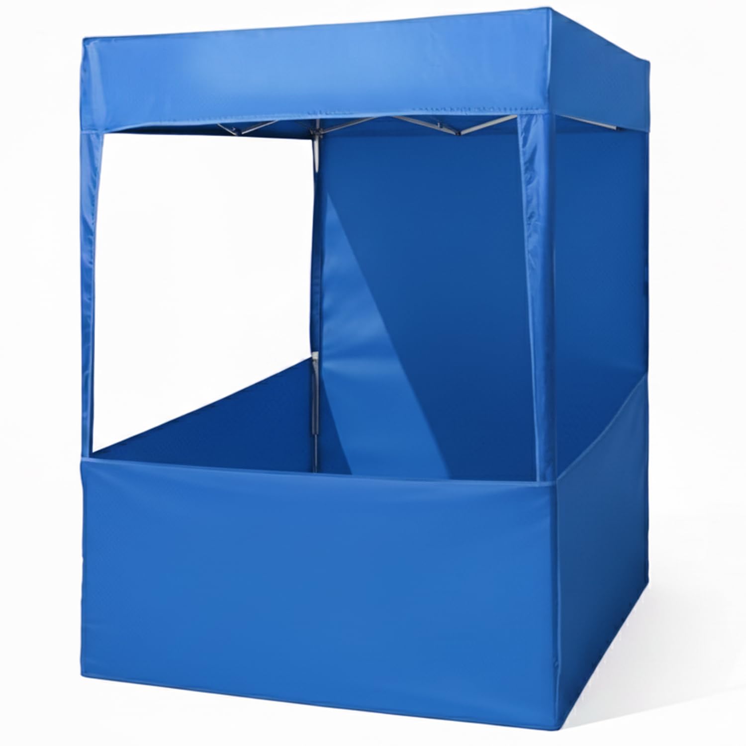 OUTO 6x6x7 ft Promotional Canopy 3-Side Open Foldable Tent Lightweight & Portable Water Resistant Multipurpose Gazebo for Stall Promotion Activities & Advertisement (Blue)