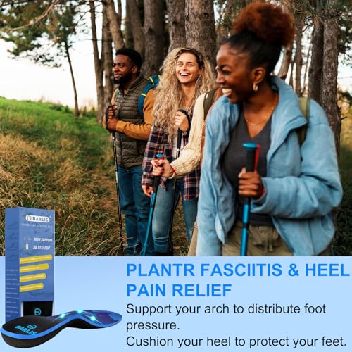 Image of DARLIS Heavy Duty Support Pain Relief Insoles, 220+ lbs Plantar Fasciitis Arch Support Inserts for High Arch, Flat Feet, Heel Pain, Orthopedic Work Boot Insoles Men Women, Shock Absorb in Every Step