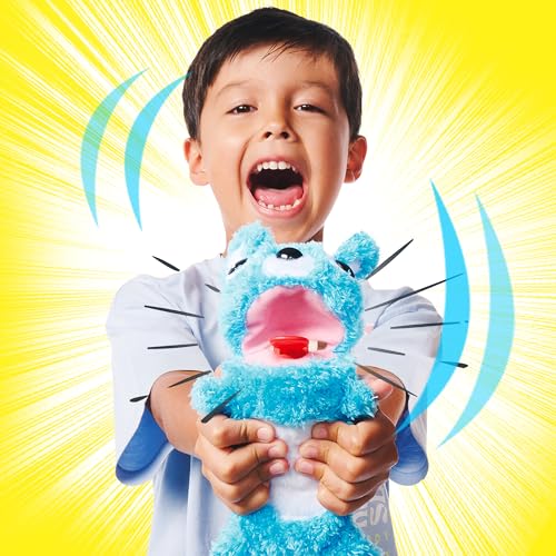 Simba 105953331 ScreamerZ Bär „Babbling Bear“ mit Sound - witziges Kuscheltier mit Schrei-Geräuschen - Plüschfigur für Kinder ab 5 Jahre, ca. 30 cm, blau