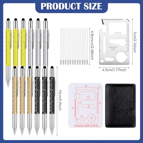 Image of Sabary 36 Pcs Gifts for Fathers Day Multitool Pen Gift for Men Birthday Gift Including 6 in 1 Tool Pen, Stainless Steel 11 in 1 Beer Opener Credit Card Tool and Black Refill (Fresh Color)