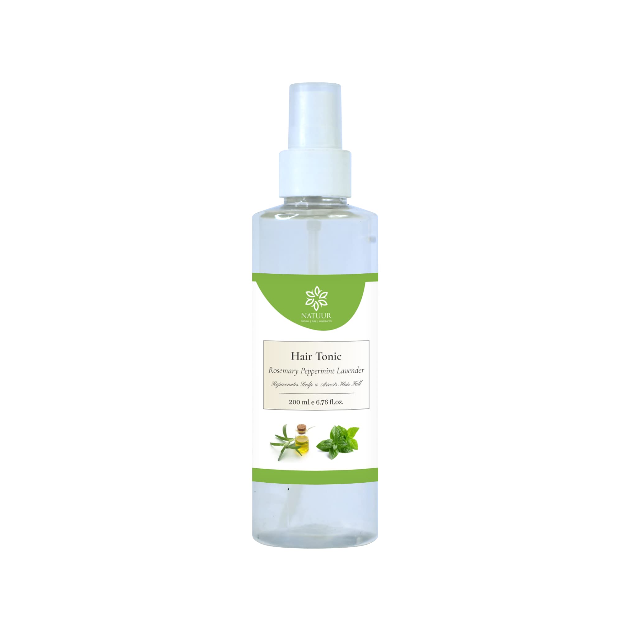 NATUUR - Rosemary Peppermint Lavender Hair Tonic - 200ml | Help treated Hair Safe | No Harsh Chemicals | Moisturizes & Restores Scalp pH | Calming Effect | Help treats Dandruff | Vegan and plant based-image-3