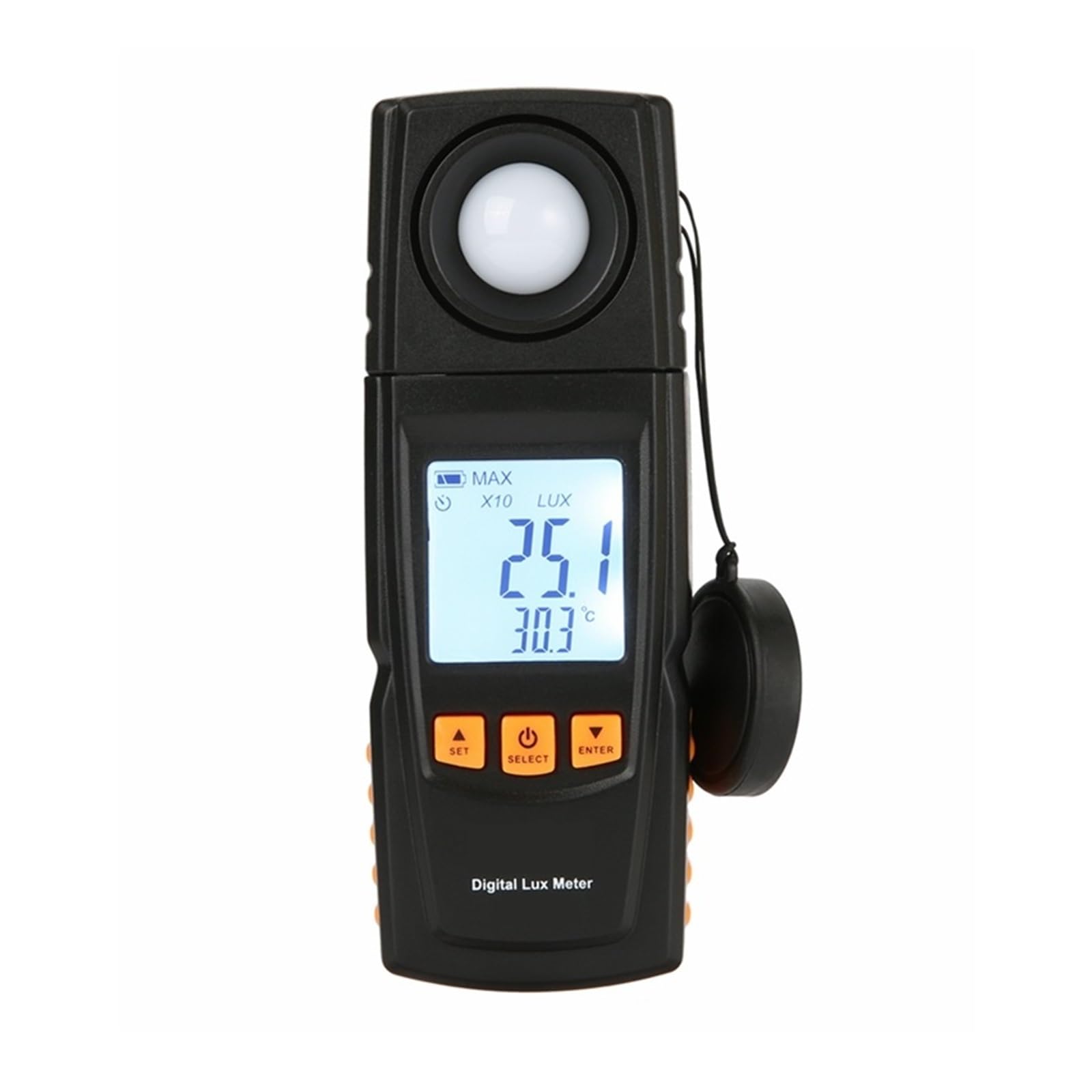 Illuminamento portatile, Tester Multifunzionale 0~40℃ Di Illuminamento Del Visualizzatore Digitale Del Luxmetro Di Alta Portabilità Supporto O Spostamento Automatico A Gamma Misurazione ad alta precis