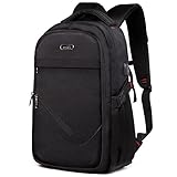 Laptop Backpack, Small Business Travel Anti Theft Backpack with USB Charging Port for Women Men, College Computer Backpack Fits Up to 15.6 Inch Laptop and Tablet Black