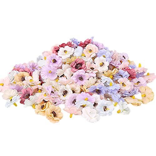 Zasvec Fleurs Artificielles 100 Pièces Fleur Artificiel 3cm Tête Marguerite Artificielle Fait à la Main Fausse Fleur Faux Fleur en Tissu Soie Multicolore pour DIY Artisanat Décoration Scrapbooking