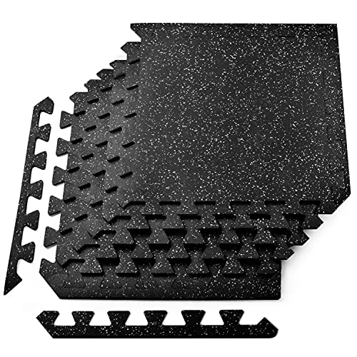 Image of Yes4All Heavy Duty 100% High Density Rubber Floor Tiles Interlocking Mat