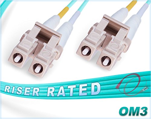 FiberCablesDirect - 1M OM3 LC LC Fiber Patch Cable | 10Gb Duplex 50/125