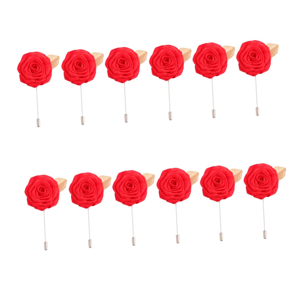 SOIMISS 36pezzi Spille Decorativa Tessuto Forma Di Rosa Per Abbigliamento Spille Per Giacche Vestiti e Accessori Da Cerimonia Rosso