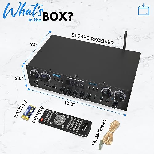 Pyle PDA77BU Bluetooth Home Audio Theater Amplifier Stereo Receiver 4 Channel 800 Watt Sound System W/Mp3 thumb #7