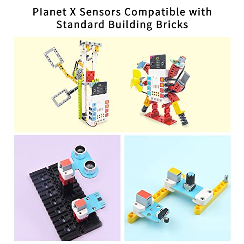 ELECFREAKS microbit Nezha Inventor Kit Planet X Starter Sensors with 40+ Learning Projects and 400+ Bricks, Micro:bit NeZha Expansion Board with 900mAh Lithium Battery(Without Micro:bit) - Image 5