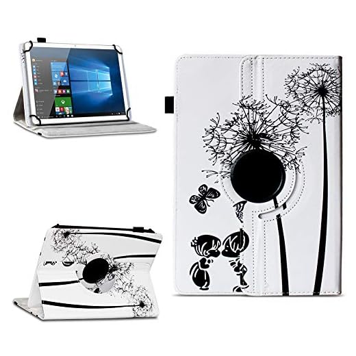 NAmobile Tablet Hülle kompatibel für TrekStor Surftab Breeze 10.1 Quad Tasche Schutzhülle Cover Drehbar Universal Case, Farben:Motiv 8