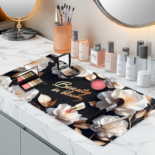 Dual-Sided Synthetic Leather Decorative Makeup Mat for Crafting, Furniture...