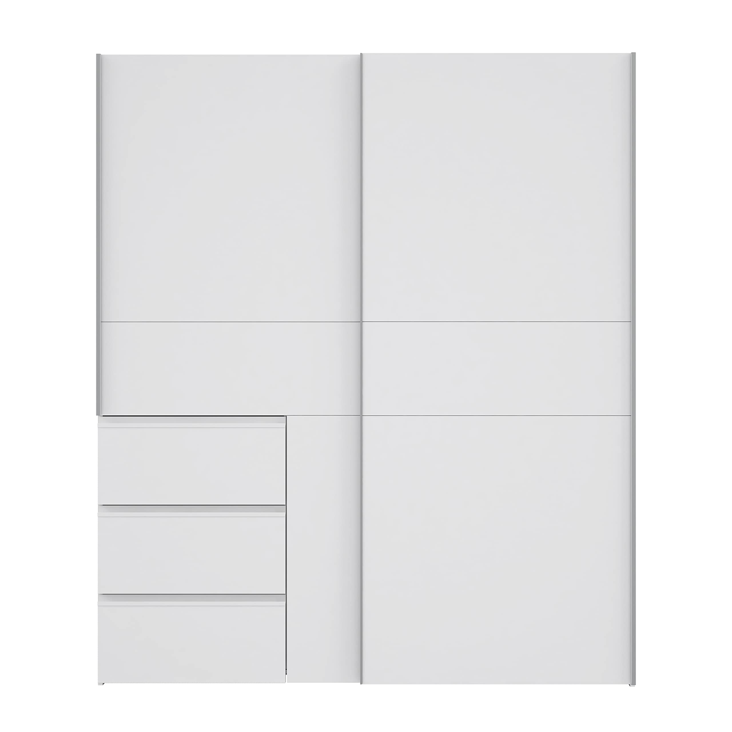 AVANTI TRENDSTORE Fjolla - Armadio in legno laminato con ante scorrevoli, all'interno ripiani e appendiabiti. Disponibile in bianco. Dimensioni LAP 170,3x200,5x61,2 cm
