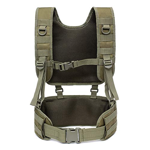 Leezo Tactical Padded Battle Belt mit abnehmbaren Strapsgurten Airsoft Combat Duty Belt mit bequemen Pads und abnehmbarem Gurtzeug für das Training im Freien, Taktische Gurte Cover