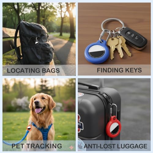 Image of MOLOSLEEVE Holder Keychain for AirTag 2nd Gen & 1st PC Shell Case, Black | Secure Carabiner Clip, Extra Keychain Included, Shock-Resistant, for Air Tagholder Keys, Bags, Luggage, Pets, Backpacks