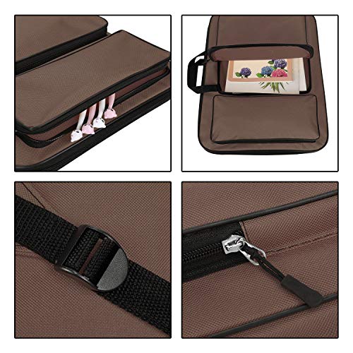 Image of ITODA A3 Art Portfolio Carry Case Bag Drawboard Tote Handheld Storage Portable Shoulder Lightweight Box for 8k Sketch Pad Artist Drawing Painting Supplies