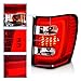 AmeriLite for 1999-2004 Jeep Grand Cherokee C-Type LED Tube Red Replacement Tail Lights Set- Passenger and Driver Side