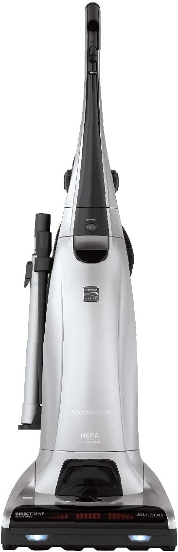 Elite 31150 Pet Friendly Bagged Upright Beltless Vacuum w/Pet Handi-Mate, Triple HEPA, 3D Inducer Motor, Telescoping Wand, 5-Position Height Adjustment, 3 Cleaning Tools-Silver