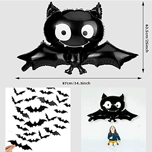 Hpwf Halloween Baby Shower Decorations For Girl, Pink Purple Black Halloween Balloon Garland Arch Kit, Bat Foil Balloons, Bats Wall Stickers For Halloween Witch Party Decorations Baby Shower #TOP5