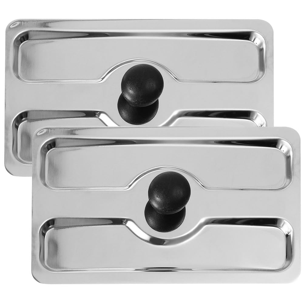 CALLARON 2pcs Stainless Steel Toaster Lid Slice Cover Upper Lid for Breakfast Maker Protective Kitchen Device Cover Easy Clean Design for Home Appliances