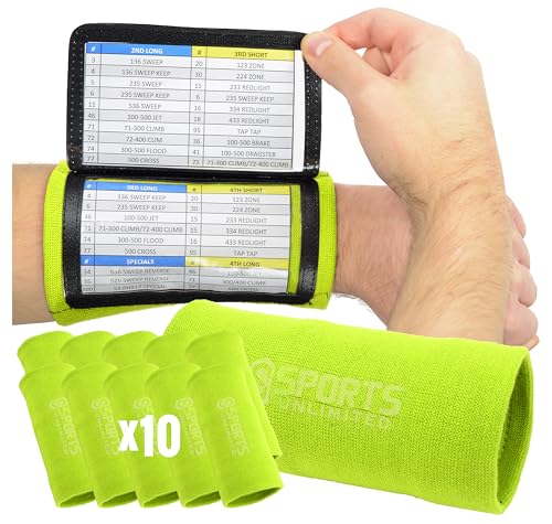 Image of Sports Unlimited Adult Triple Wrist Coach, Football Wristbands for Plays, Baseball Wristbands, QB Arm Bands