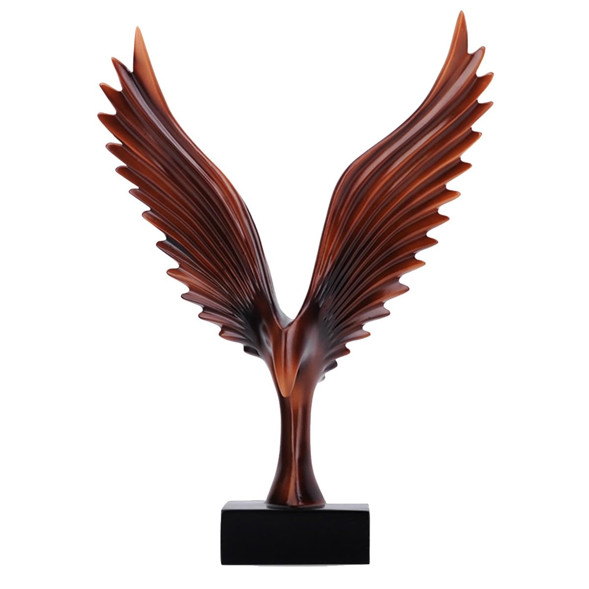 GHKryD statue, Bald Eagle Statue Unfurling Its Wings Ornaments Resin Sculptures Home Office Figurine Decor(Red)
