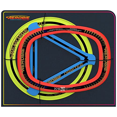 Aerobie Pro Ring, Pro Blade Ring und Orbiter Boomerang Kombiset, für Erwachsene und Kinder ab 5 Jahren