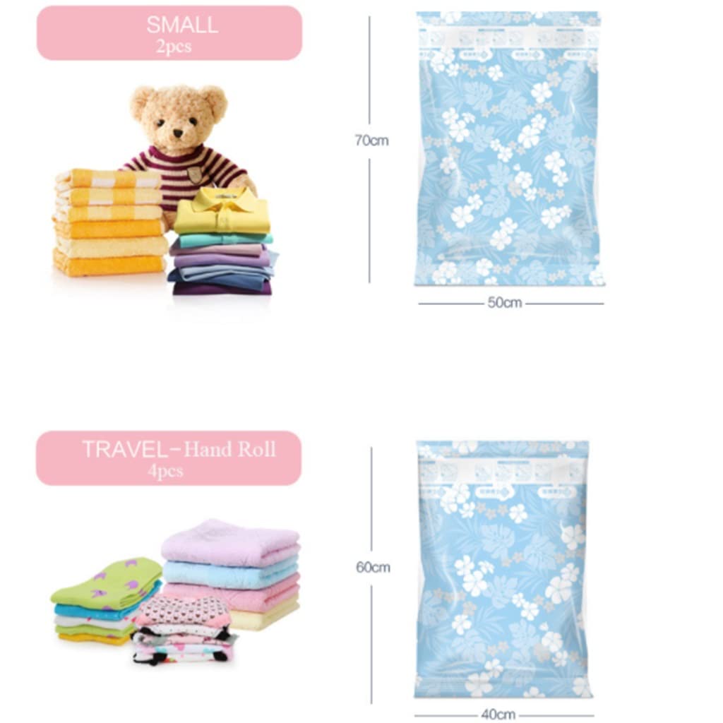 Sac de Rangement sous Vide Sac compressé sous Vide avec Pompe à Main Couverture Vêtements Sac de Rangement réutilisable pour Couette 11 pièces/Ensemble Organisateur de Maison (Style Blanc)