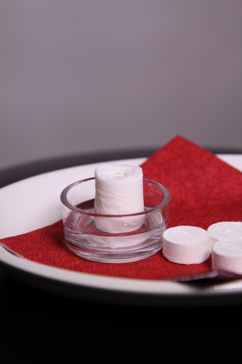 RIAS - Paños secos originales en forma de pastillas, biodegradables, absorbentes, 100 unidades