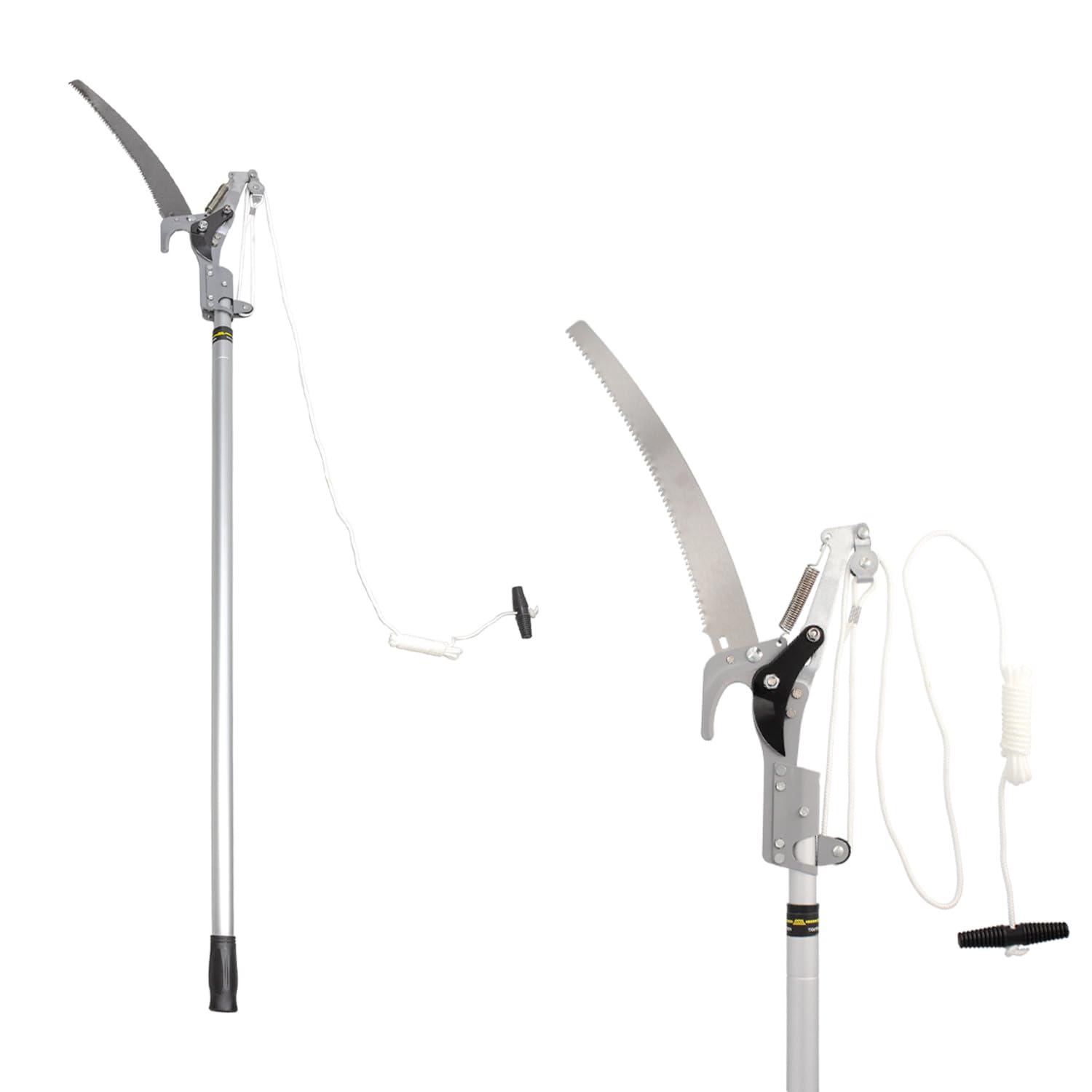 Taglierina per rami con sega, manico in alluminio estensibile da 1,8 a 2,8 metri
