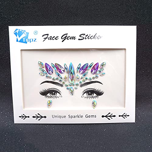 purple face gems gold crystal rhinestone sticker self adhesive acrylic sticker cat women Rhinestone Tattoo Temporary Face gems for halloween party decoration(TP04)