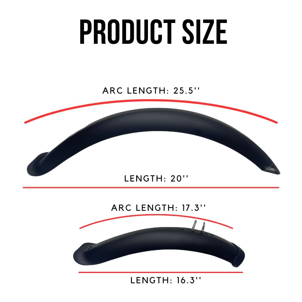 ZSYALY Fat Tire Fahrrad-Schutzblech-Set, vollständige Abdeckung, einfaches Vorder- und Hinterradschutzblech-Set (50,8 x 10,2 cm), Schwarz