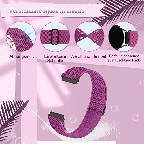 Elastische Uhrenarmbänder,16mm 18mm 19mm 20mm 22mm 24mm Schnellverschluss Nylon Armband Verstellbare Aatmungsaktive Sportbänder Ersatzarmband für Herren Damen – Bild 6