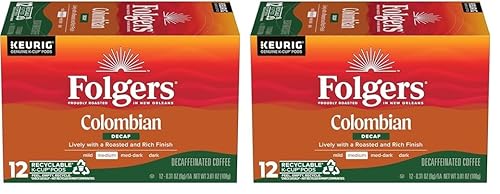 Miniatura 7 de Folgers Café tostado medio descafeinado 100 colombiano 12 cápsulas Keurig K-Cup