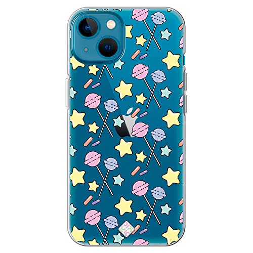 Movilshop Funda para [ iPhone 13 ] Dibujo Auténtico [ Chupachups ] de Silicona Flexible Transparente Carcasa Case Cover Gel para Smartphone.