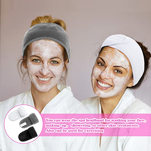 Sibba 3 Pack Spa Headband, Adjustable Headband for Face Wash Makeup Beauty, Facial Yoga Headband Self-Adhesive Towel - Image 7