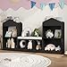 MHOM 68.9“ Kids Bookshelf with Reading Nook, Toy Storage Organizer with Seat Cushion and 7 Storage Cubbies, Wooden Kids Bookcase, Toy Organizers for Nursery, Playroom, Black