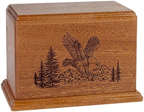Wood Cremation Urn - Mahogany Eagle