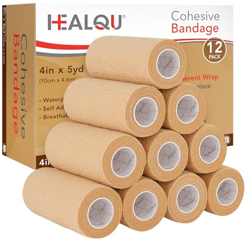 HEALQU Self Adhesive Bandage Wrap (12 Rolls)