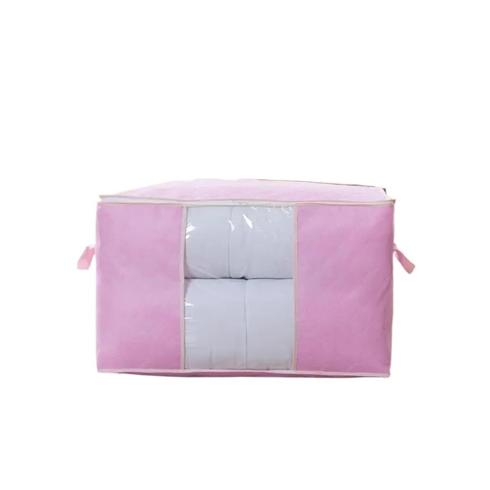 RRYPBOVG Foldable Blanket Storage Bags 3PCS 90L Large Storage Bags Bins Foldable Closet Organizer Storage Containers With Handles Thick Fabric For Clothing Blanket(Pink)