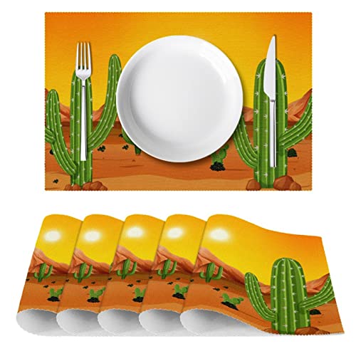 Sets de table forme cactus vert 30x45cm résistant chaleur pour table à manger - 3