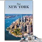 Rompecabezas de 1000 Piezas para Adultos y Adolescentes Que visitan Nueva York Juego Educativo Decoración del hogar Toda la Familia 26x38cm