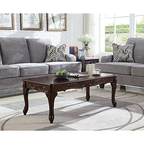 Roundhill Furniture Dark Cherry Coffee Table Cover