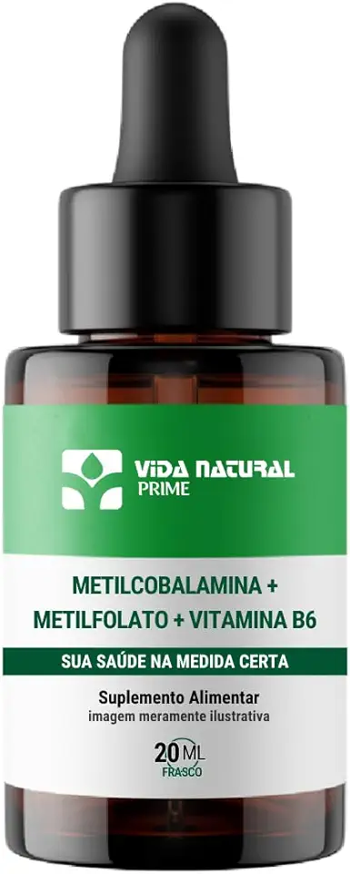 Vitamina B12 1mg + B9 1mg + B6 15mg Sublingual em Gotas 20ml Vida Natural Prime